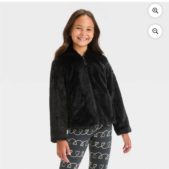 Cat & Jack Other - Cat & Jack Black Faux Fur Jacket
